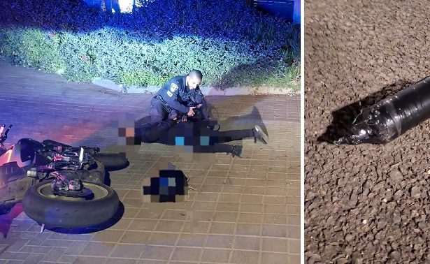العبوة الناسفة التي تم ضبطها واعتقال المشتبهين (تصوير: الناطق بلسان الشرطة)